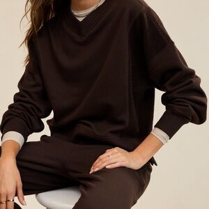 Aerie Dark Brown Apres-chill Sweatshirt